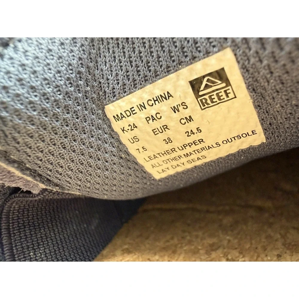 Reef Lay Day Seas Womens Size 7.5 Navy Vintage White Casual Sneakers Shoes NEW